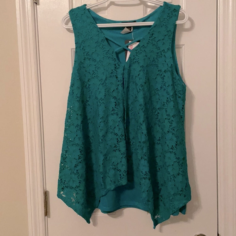 Teal lace top